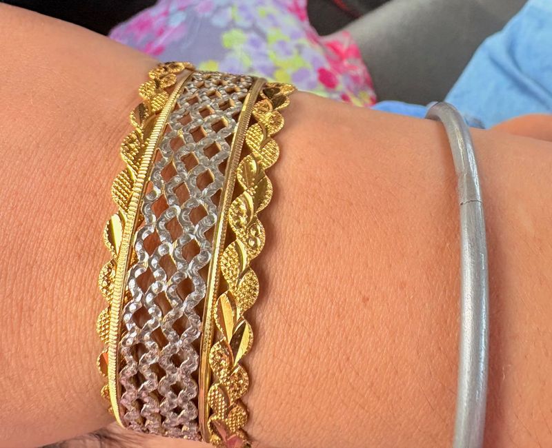 Golden &amp; Silver Coloured Bangle Set