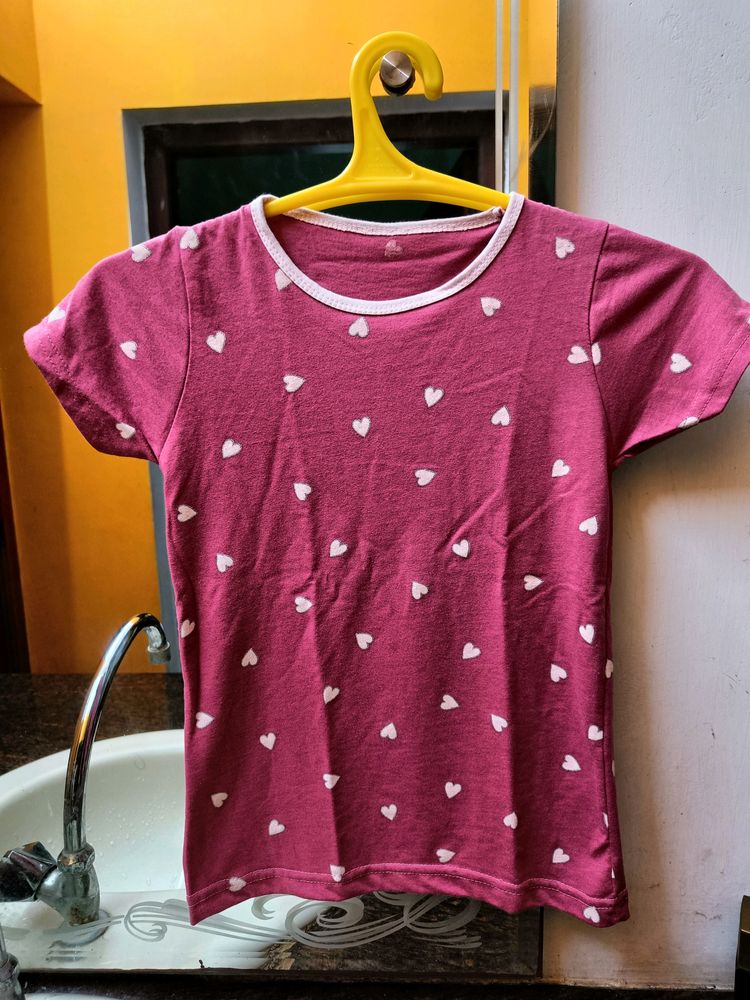 Girls&#39; Heart Print T-Shirt