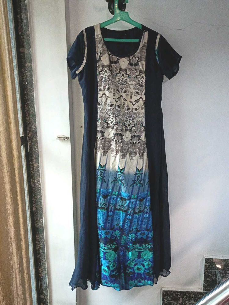 I Am Selling A Long Navy Blue With Front Pattern