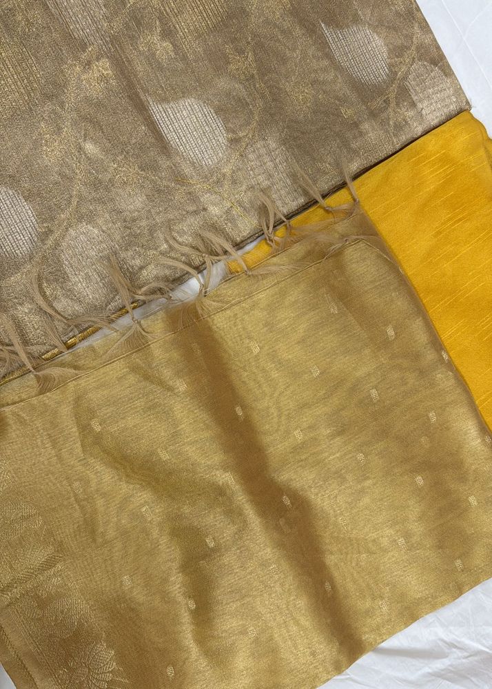 Banarasi Golden+yellow Suit