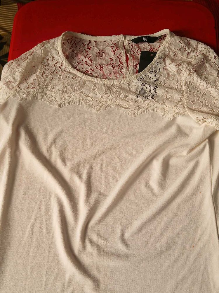 Off White Lace Top