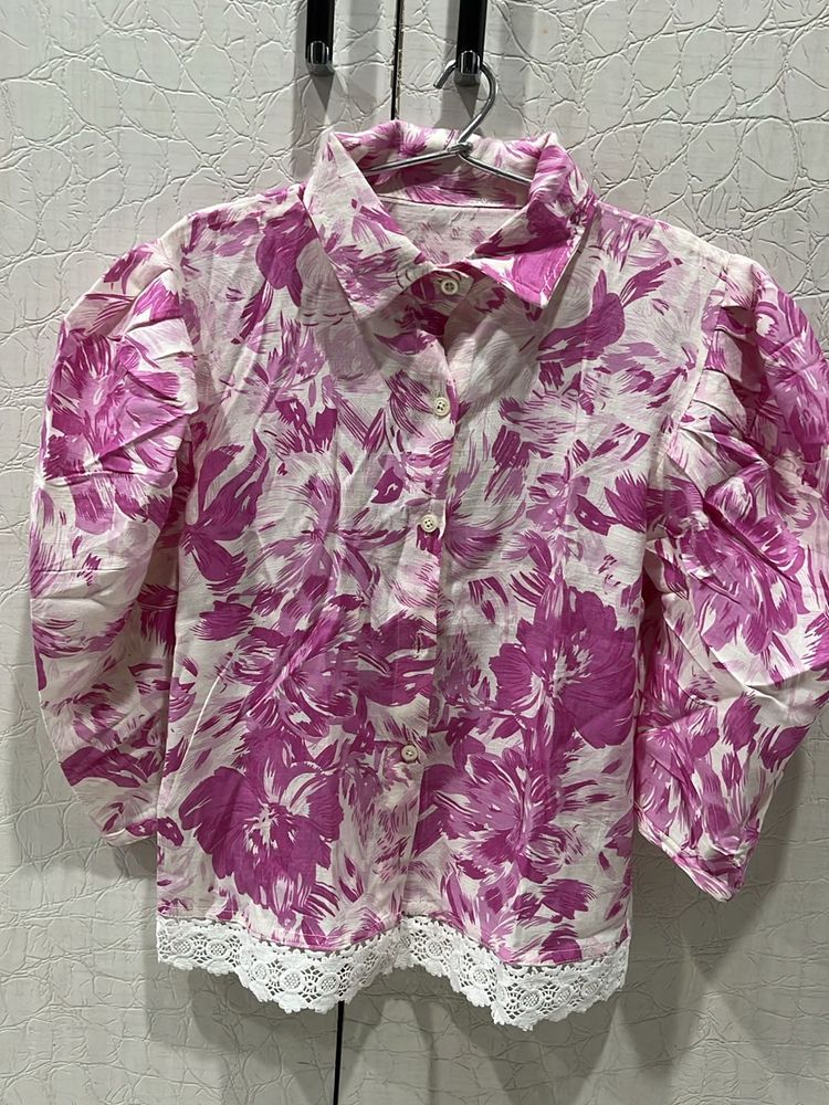 Floral Printed Crop Length Top