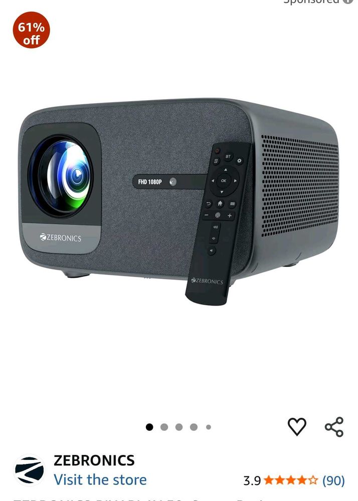 High brightness Projector Zebronics pixaplay 59