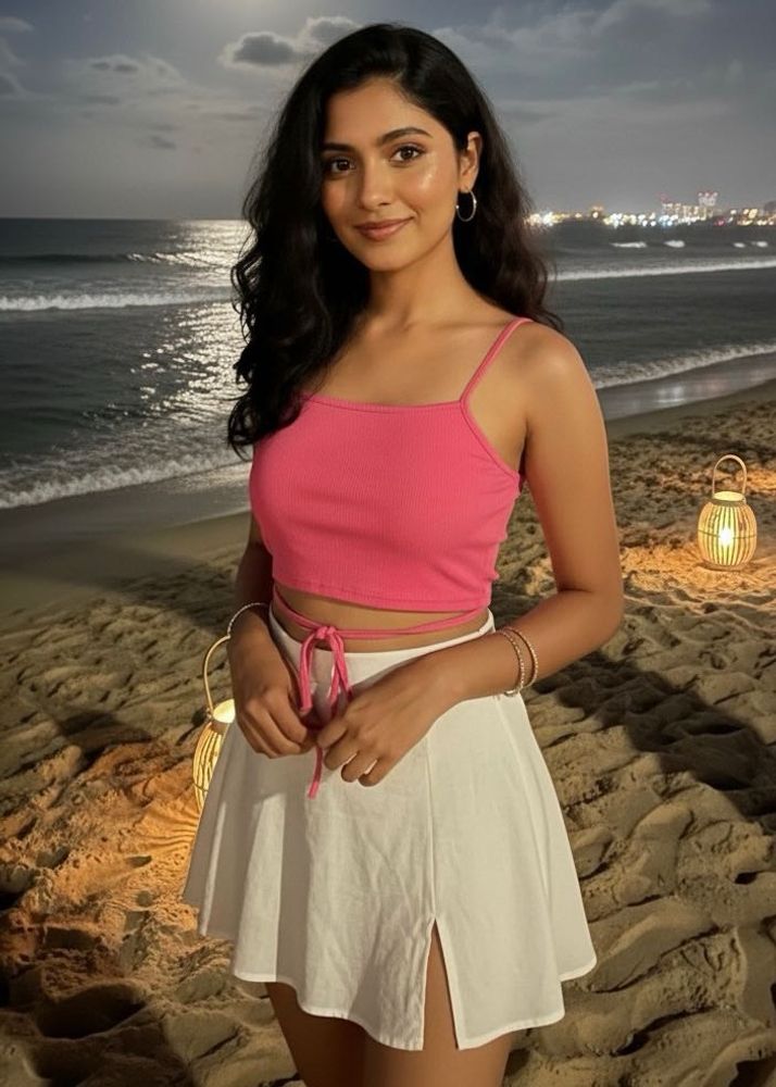 Pink Ribbed Crop Top