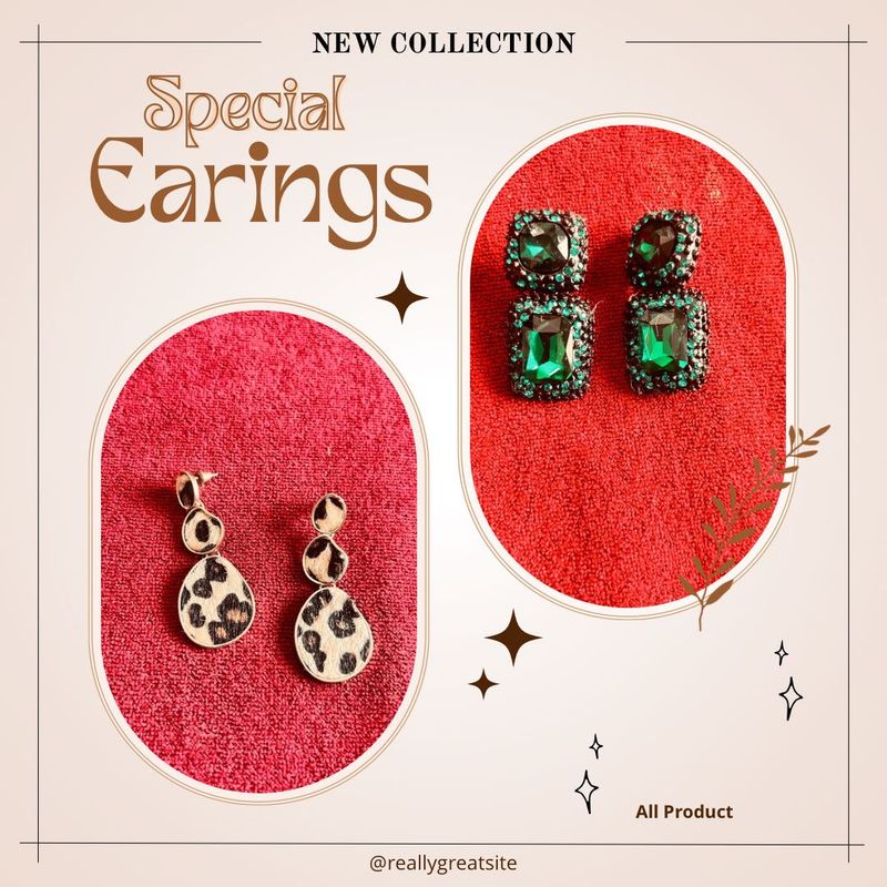 Set Of 2 Earings Luxury Brand Avant Garde
