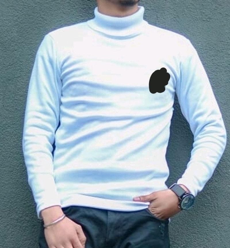 White Stretchable Tuttle Neck For Men/women