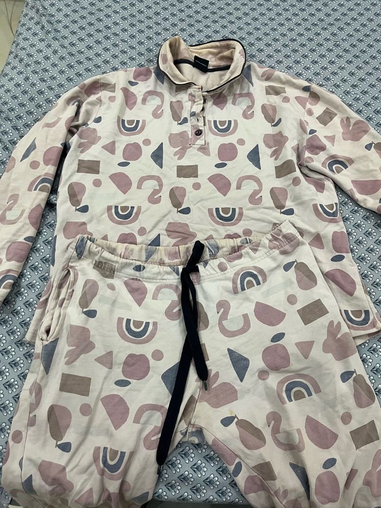Coordinate Night Suit Funky Print With One Bra