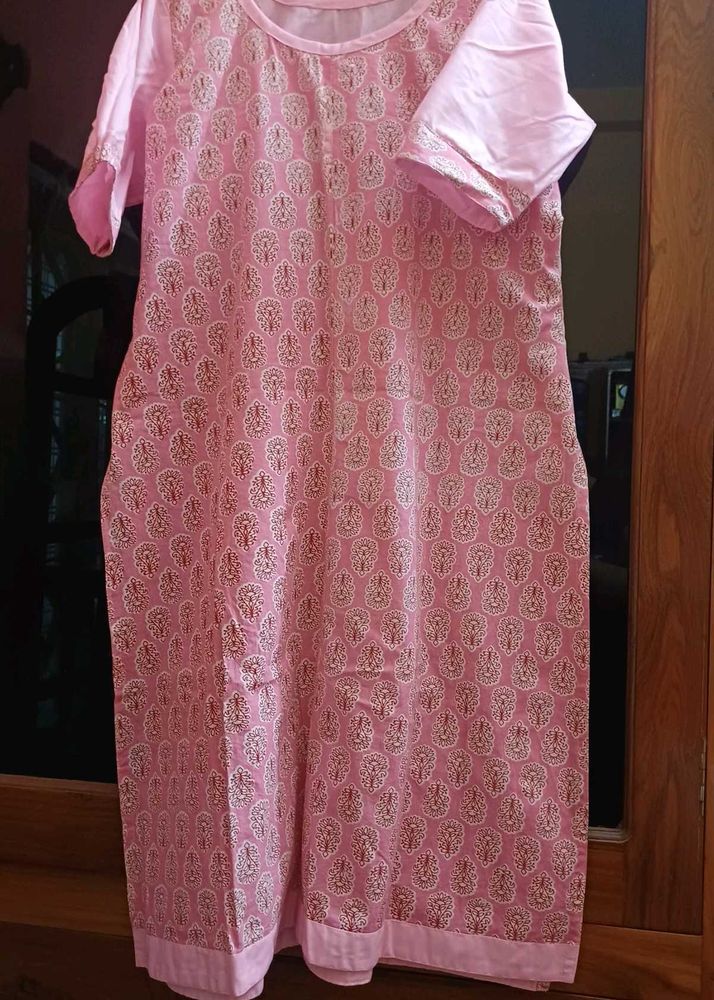 Pink Printed Kurta