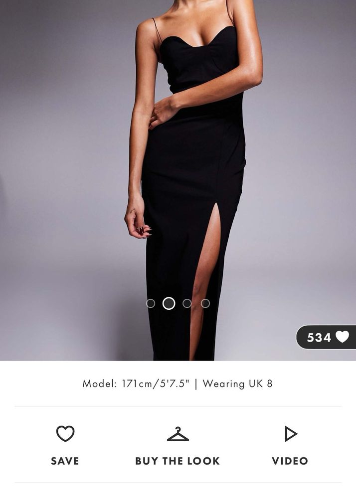 Asos Vesper Bodycon Maxi Dress In Black