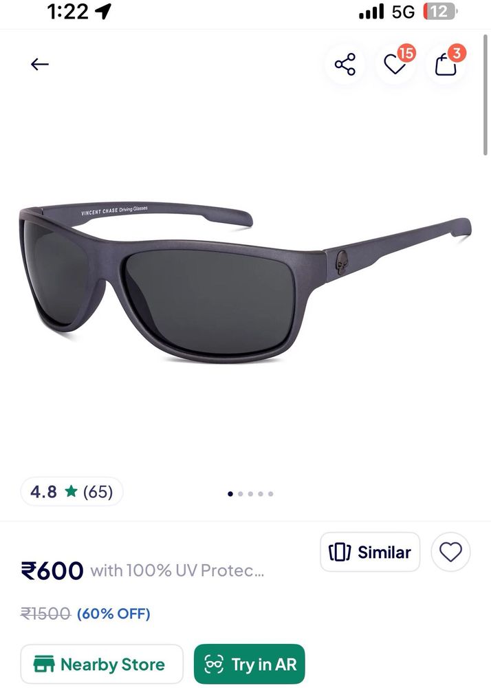 Vincent Chase Grey Sunglasses