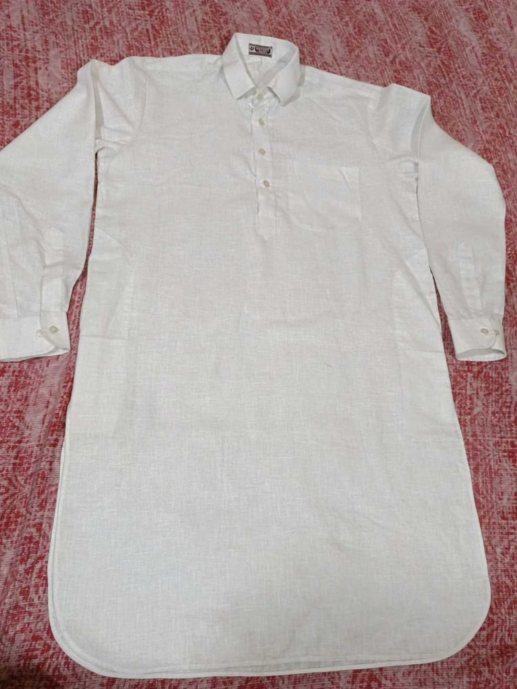 Classy White Cotton Kurta