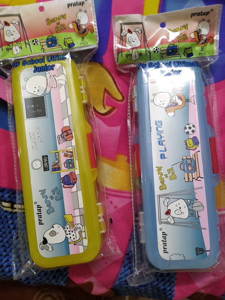 Kids Favourite cartoon print, double side pencil box(new with cover&amp;price)