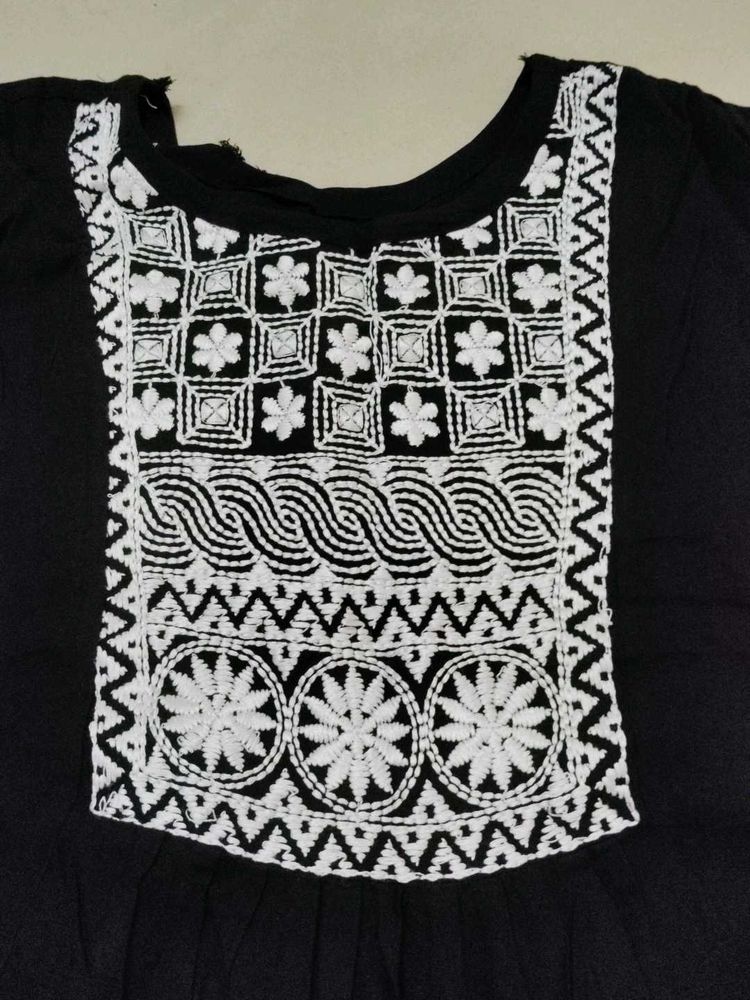 Black Embroidered Top