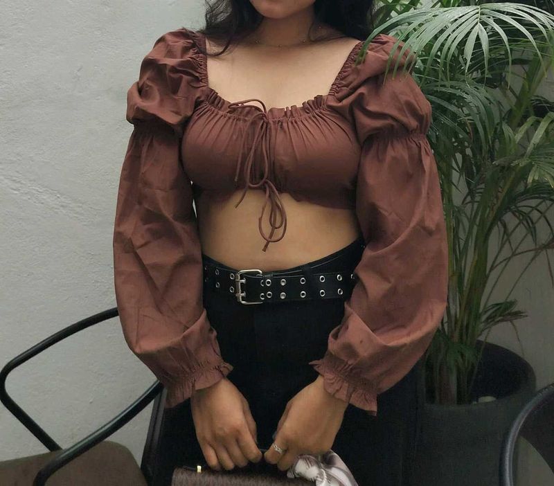 Brown Crop Top