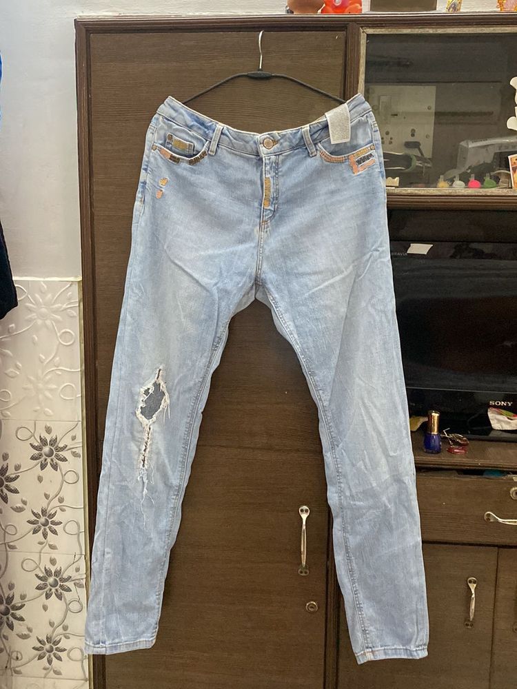 Ripped Light Wash Jeans