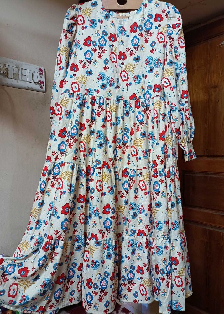 TIERED CORDUROY DRESS