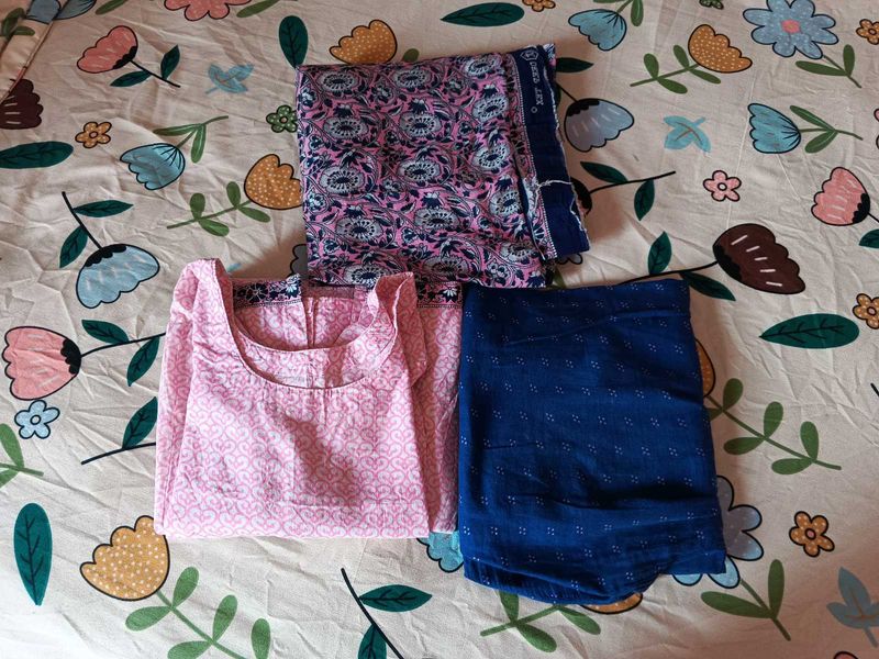 Selling Pink Cotton Kurta Set