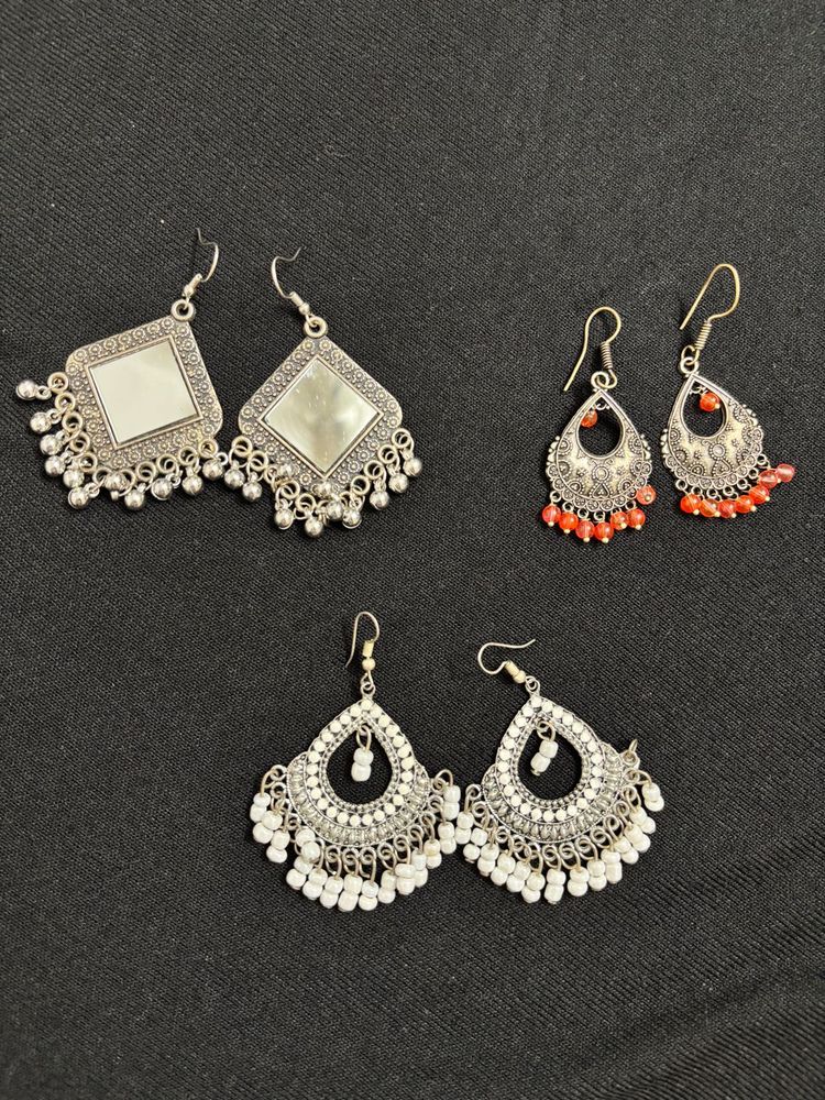 COMBO of 3 Oxidised Earrings