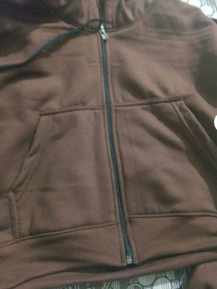 Brown Zip-Up Hoodie