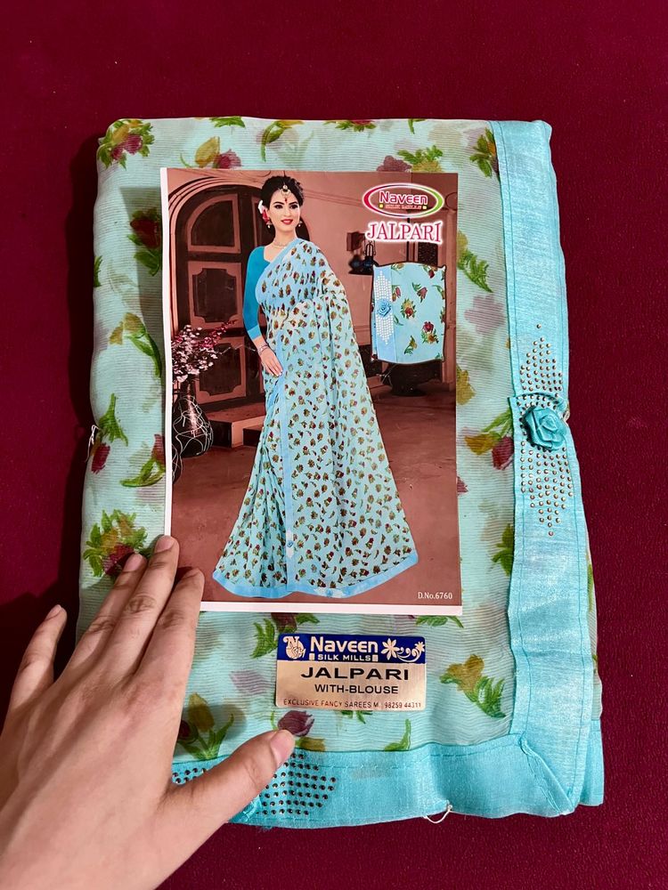 Sky Blue Saree (new With Tag)