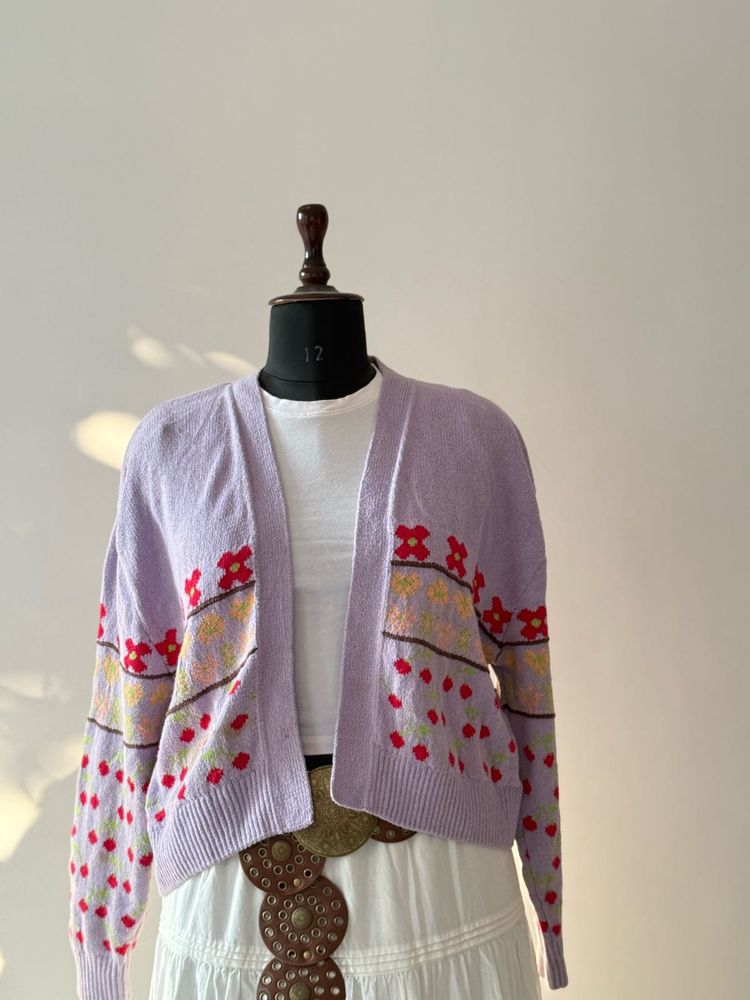 Floral Lavender Cardigan