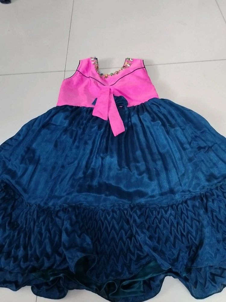 Pink And Teal Blue Frock...