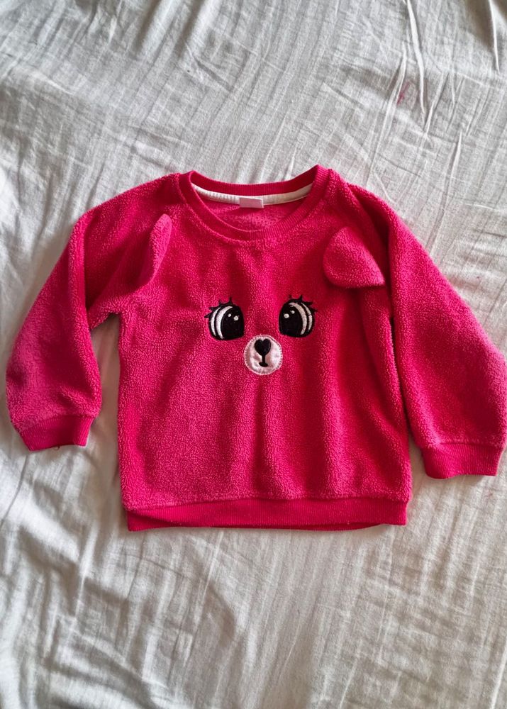 Cute Pink Bear Sweatshirt
