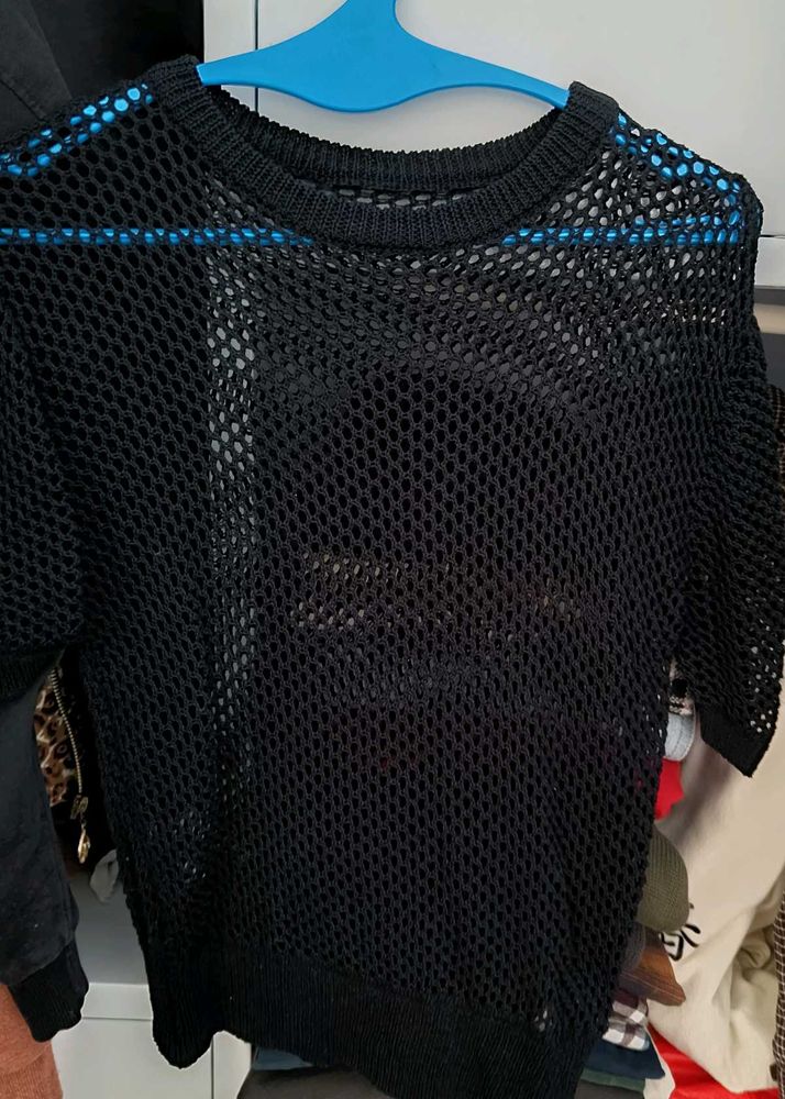 Black Mesh Top