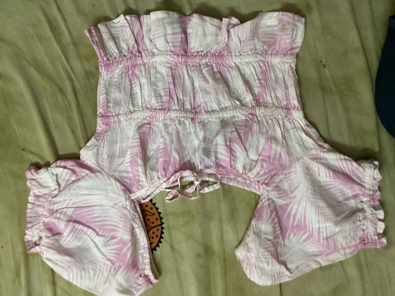 Cute Pink Palm Print Top