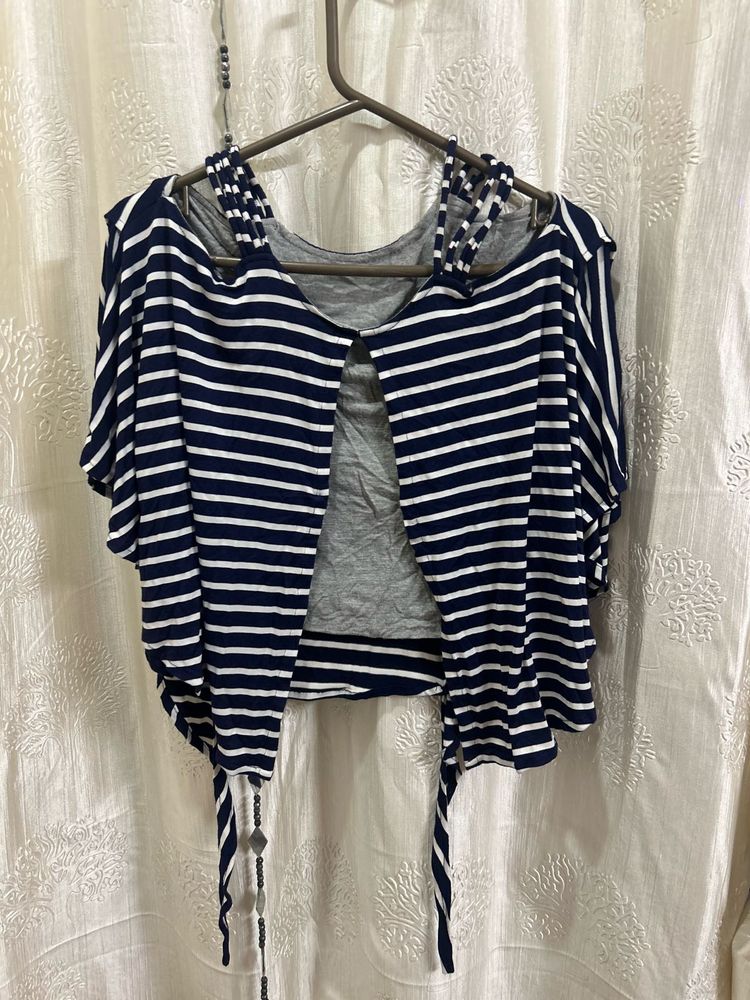 Striped Open-Back Top
