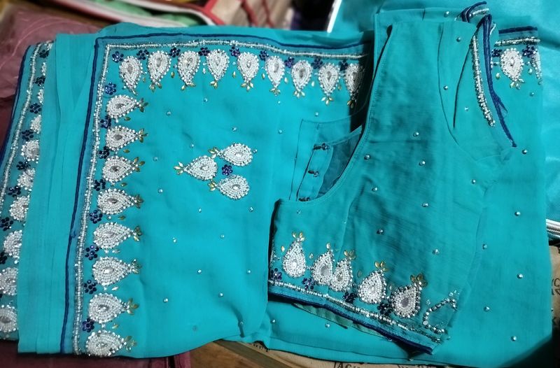 Silver Handwork Saree