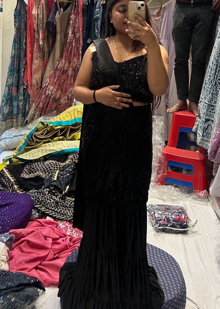 Black Ready to wear Saree