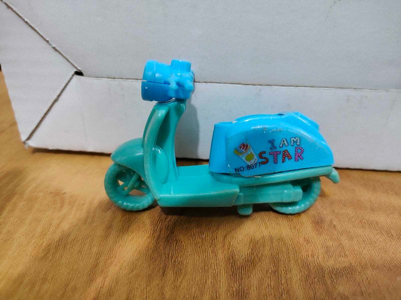 Scooter Shaped Pencil Sharpener Sky Blue Colour