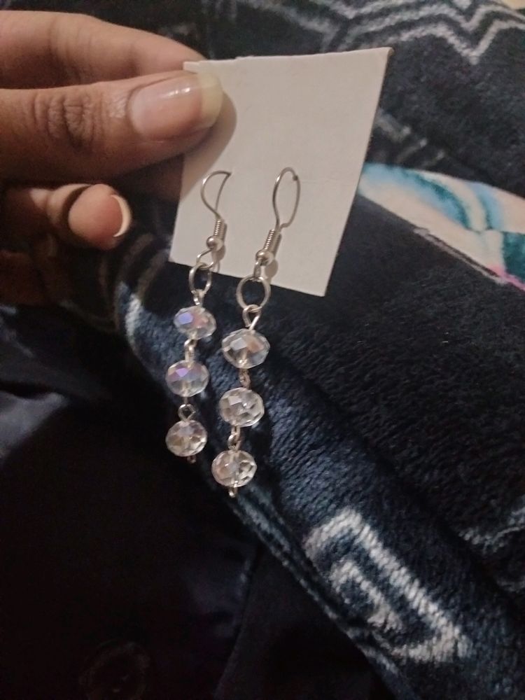 White Crystal Earrings