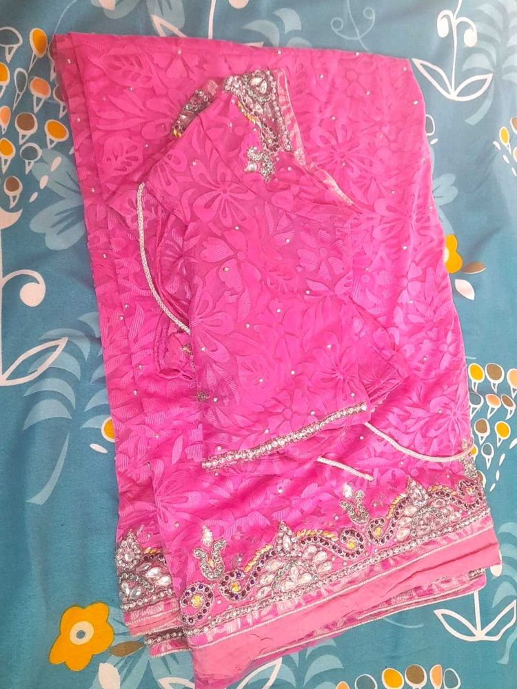 Fancy Saree With Stitched Blouse