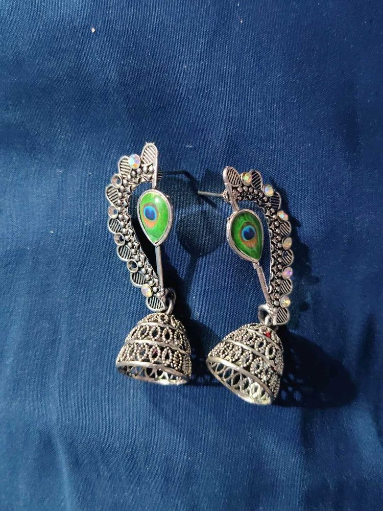 Peacock Jhumka Earrings