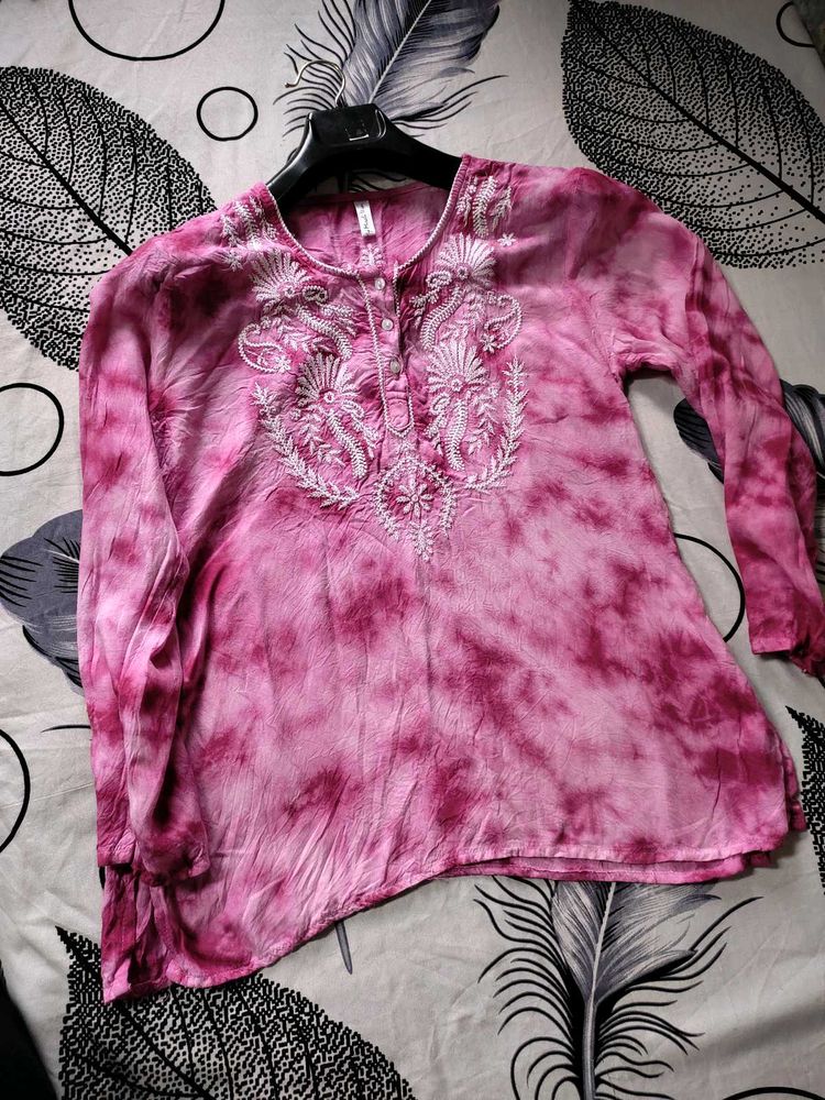 Tie And Dye Beautiful Embroidery Top