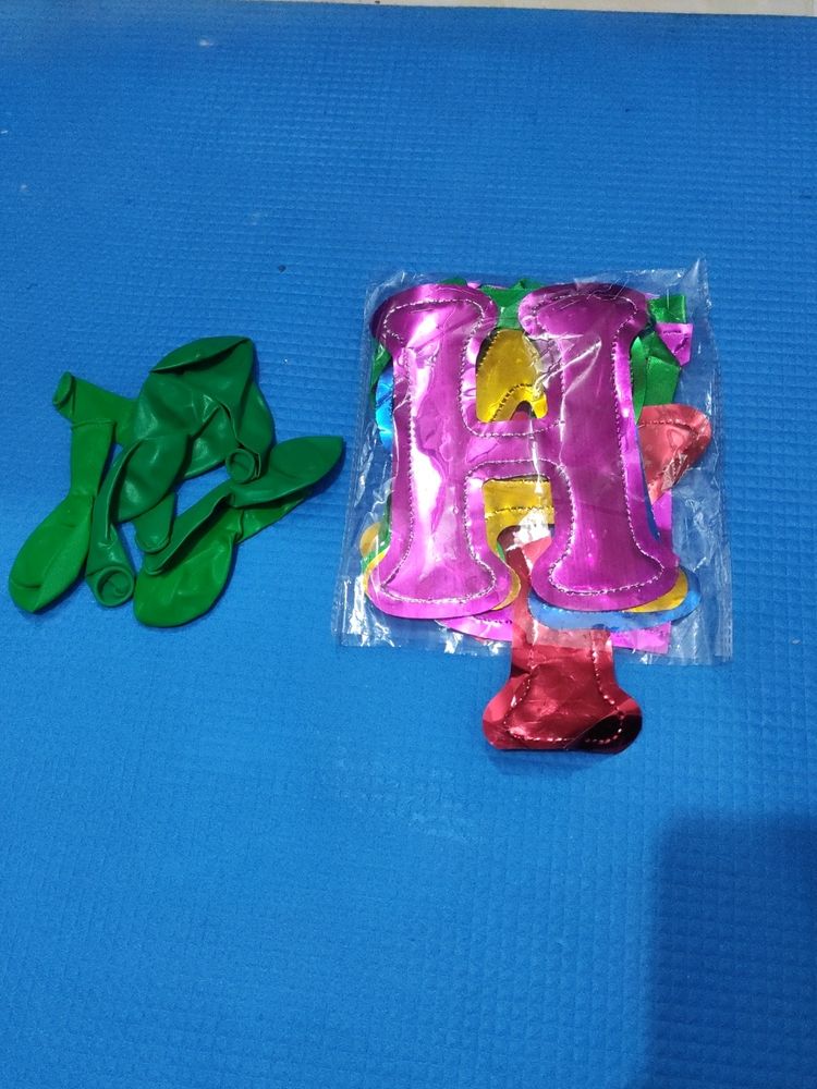 Happy Birthday Alphabet &amp; Free 7 Dark Green Balloon ..... 🤩