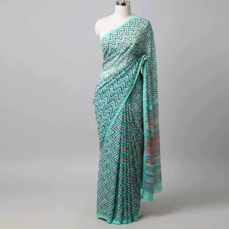 Elegant printed Georgette Saree