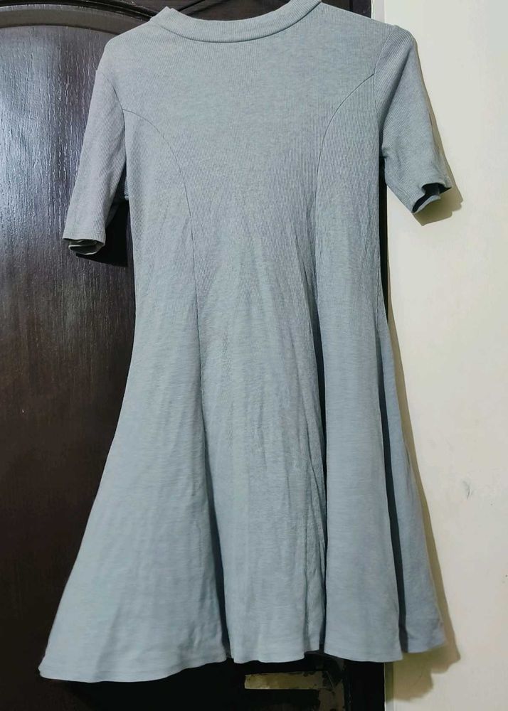 Gray Fit &amp; Flare Dress
