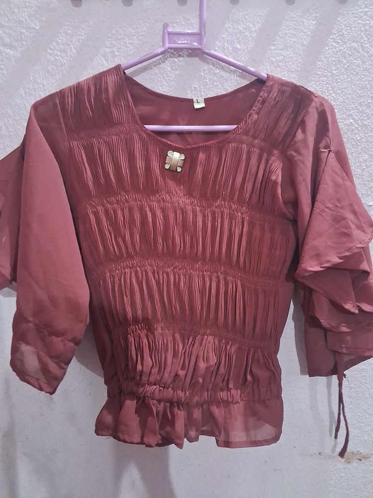 Elegant Coral Top