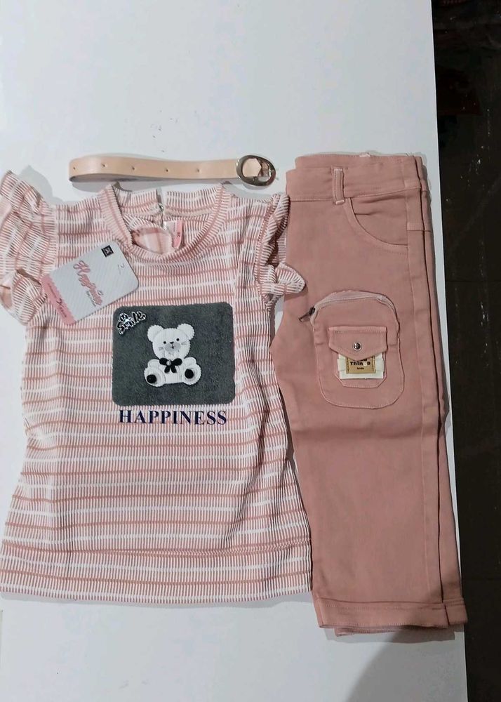 Cute Pink Bear Outfit Set