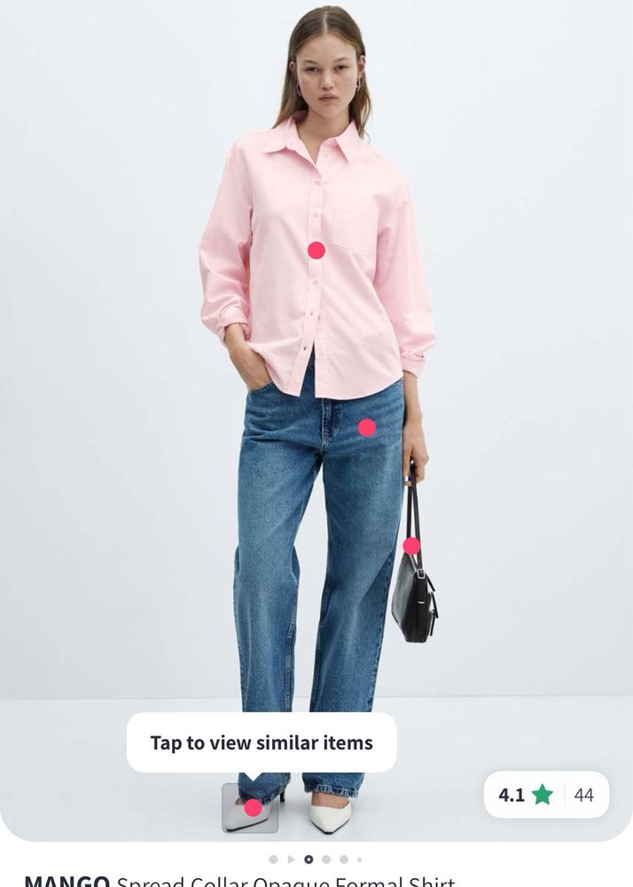 Mango Spred Collar Shirt (check Tag For Size)