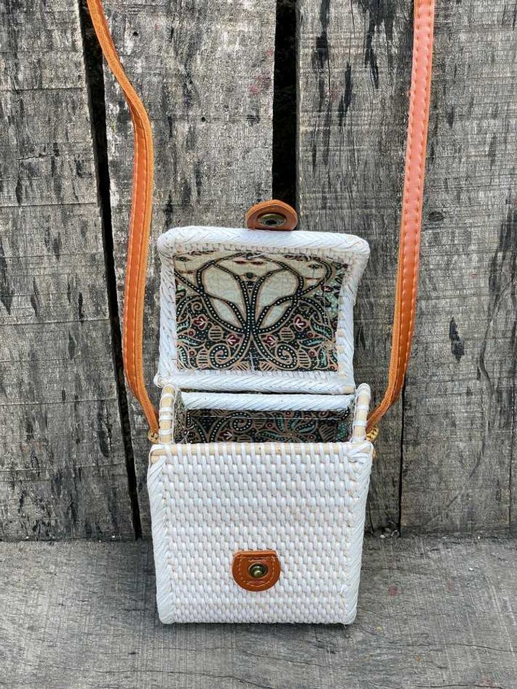 White Woven Crossbody Bag