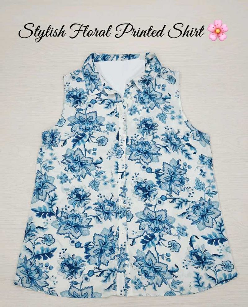 Sleeveless Shirt With Floral Print