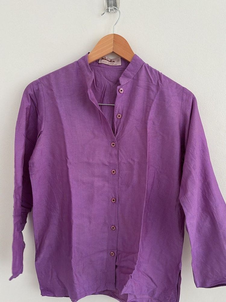 Purple Button-Down Shirt