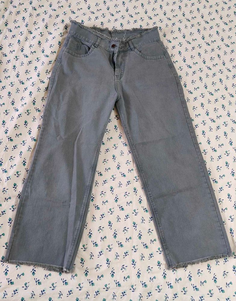 Denim Flared Grey Jeans