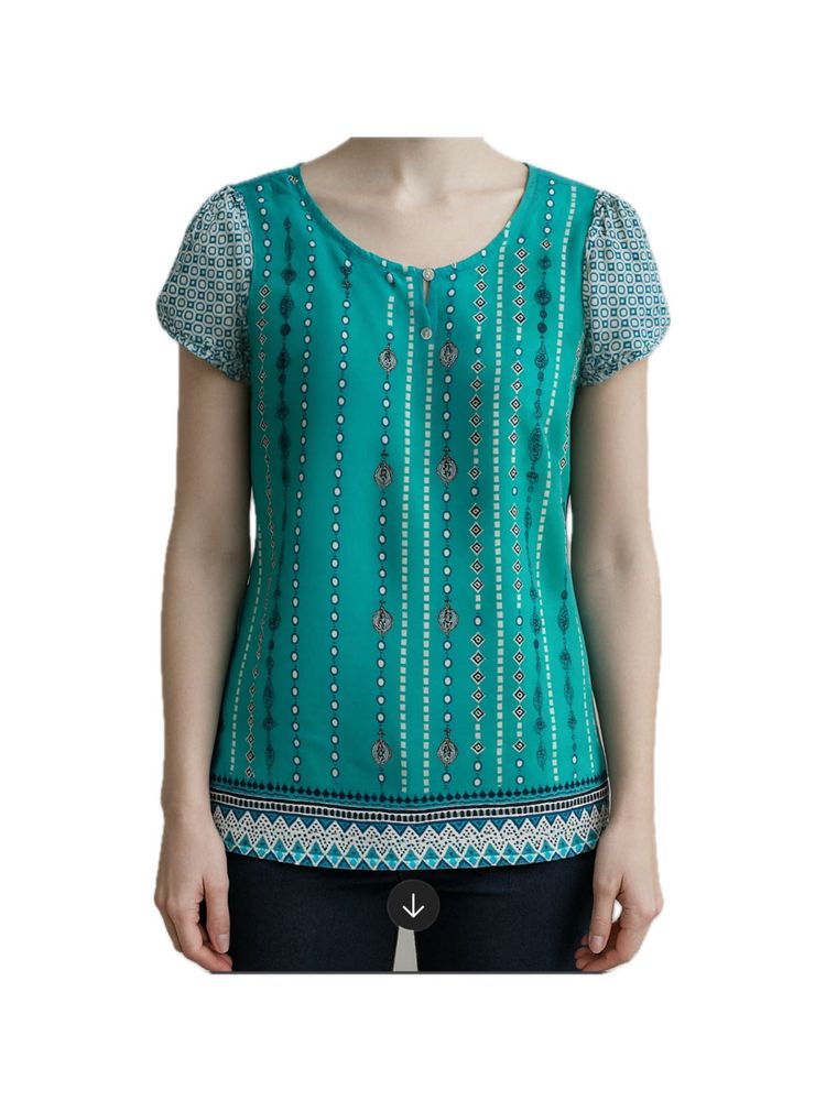 Stylish Teal Printed Top