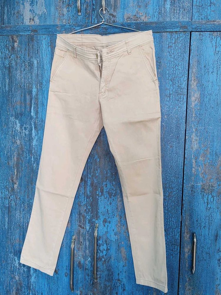 Beige Casual Pants