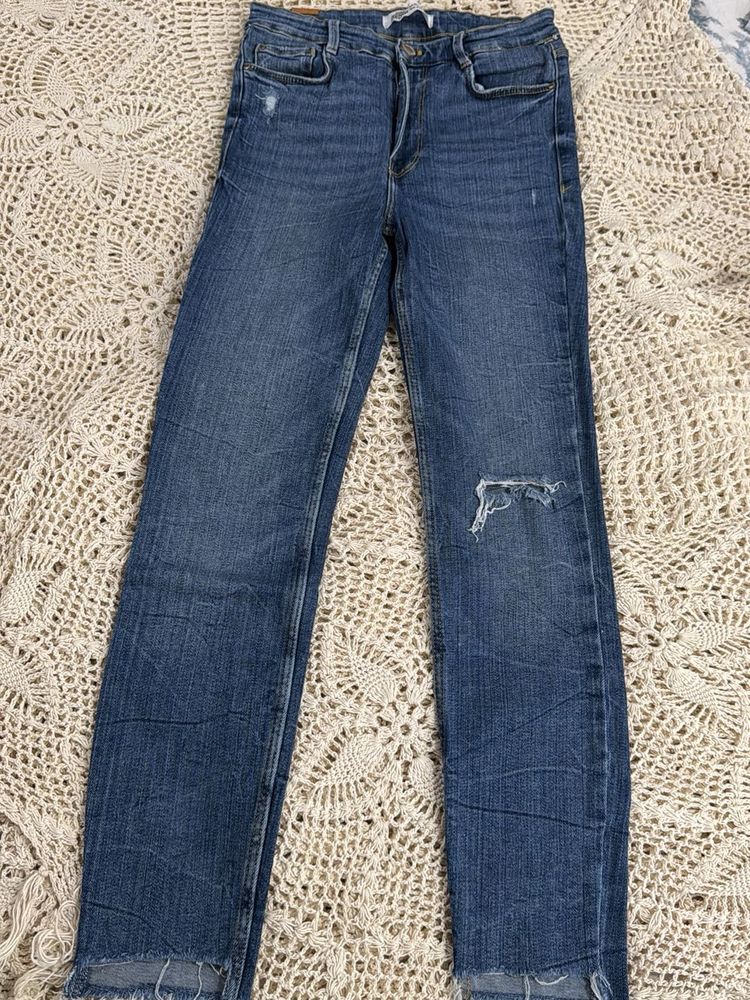 Ripped Knee Denim Jeans